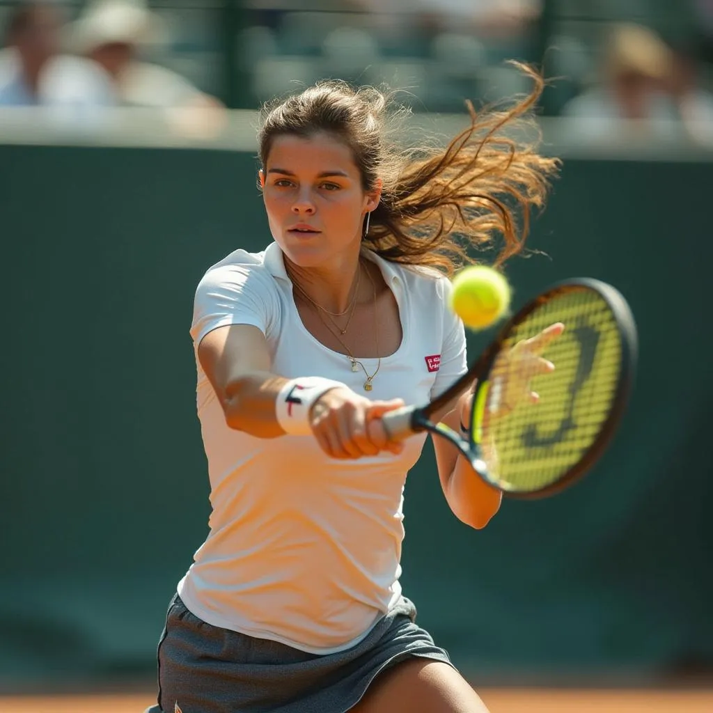 Jugador de tenis en acción